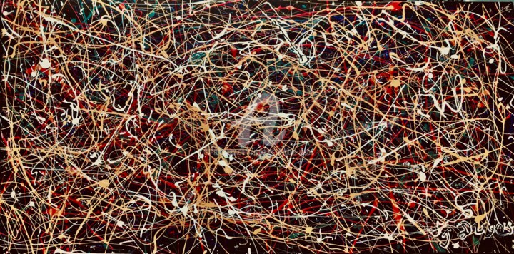 Painting titled "pollock. 2023.  05" by Jacques Dugois (JAZON), Original Artwork, Acrylic