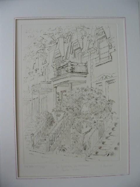 Drawing titled "Les escaliers de Mo…" by Jacques Fontan, Original Artwork