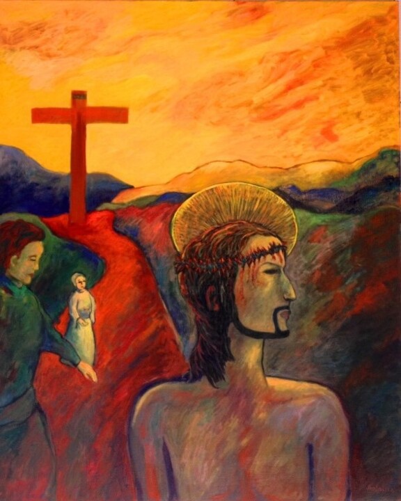 Pittura intitolato "Jesus fuck you" da Jacques Metairie, Opera d'arte originale