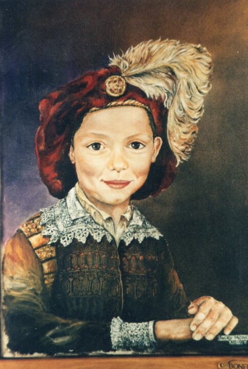 Peinture intitulée "Portrait de Jéremy" par Jacques Moncho (Art d'antan), Œuvre d'art originale, Huile