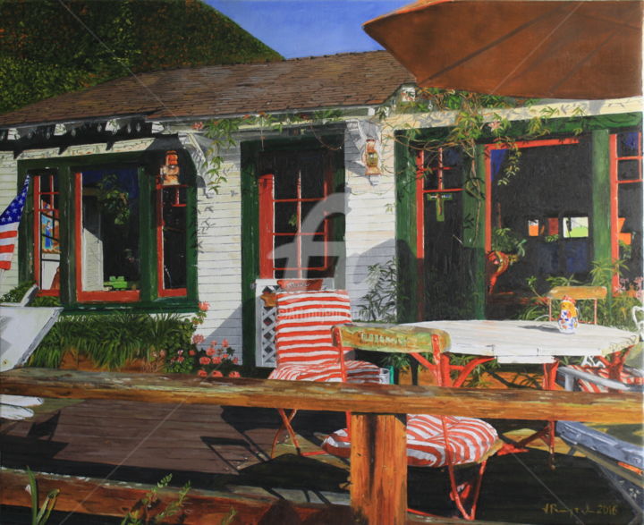 Painting titled "An American House,…" by Jacques Rouveyrol, Original Artwork, Oil