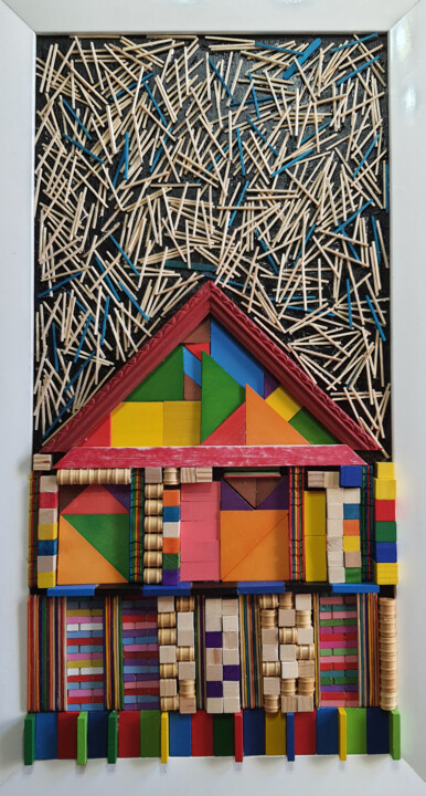 Collages titulada "Home" por Jaffa Meir, Obra de arte original, Collages