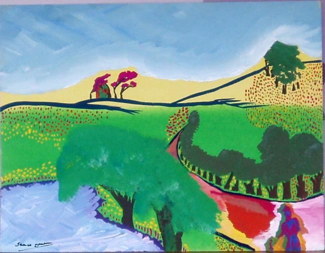 Painting titled "The Journey Back Ho…" by James Burden, Original Artwork, Oil