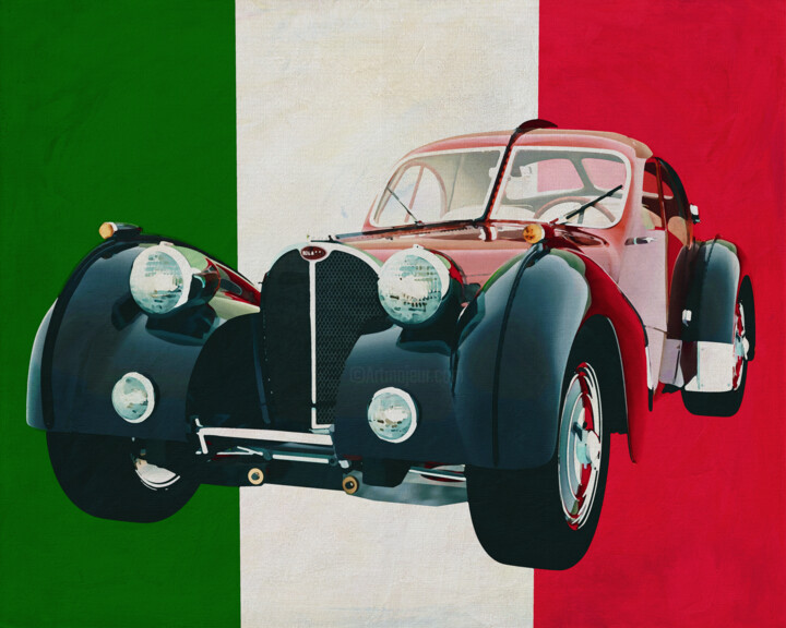 Bugatti Atlantic Italian Design At Its B   - Jan Keteleer   Artmajeur