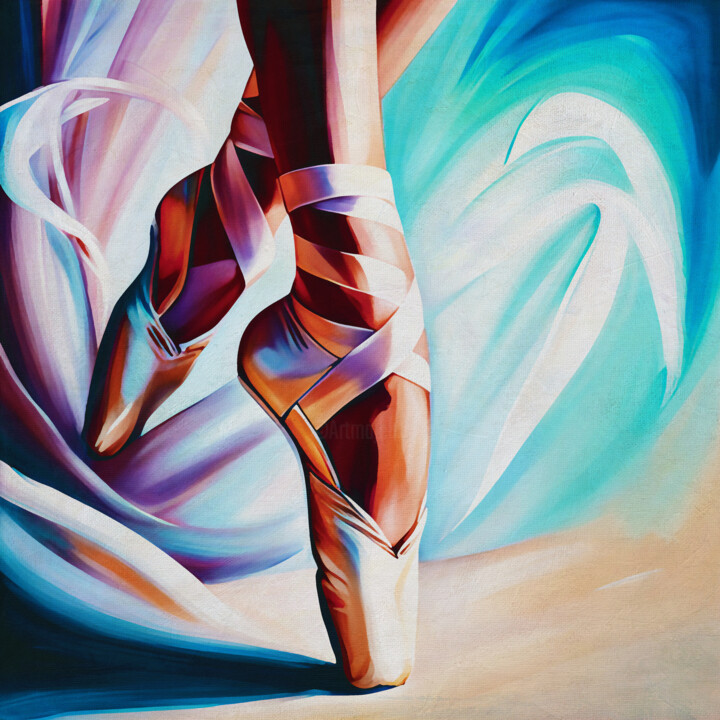 Pintura titulada "Ballerina feet clos…" por Jan Keteleer, Obra de arte original, Pintura Digital