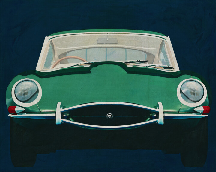 Artes digitais intitulada "Jaguar E-Type 1960" por Jan Keteleer, Obras de arte originais, Pintura digital