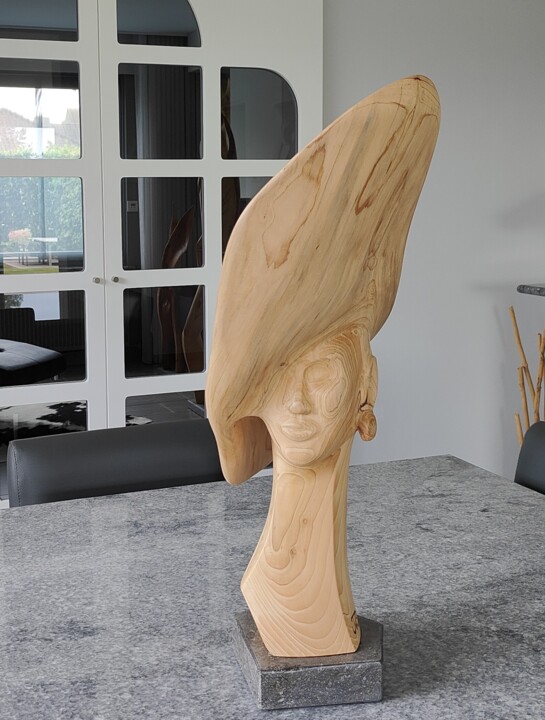 Sculpture titled "YOU CAN LEAVE YOUR…" by Jan Van Braekel, Original Artwork, Wood