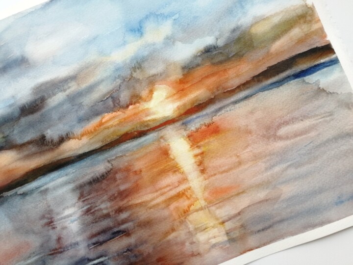 Sunset on the Sea - Watercolor