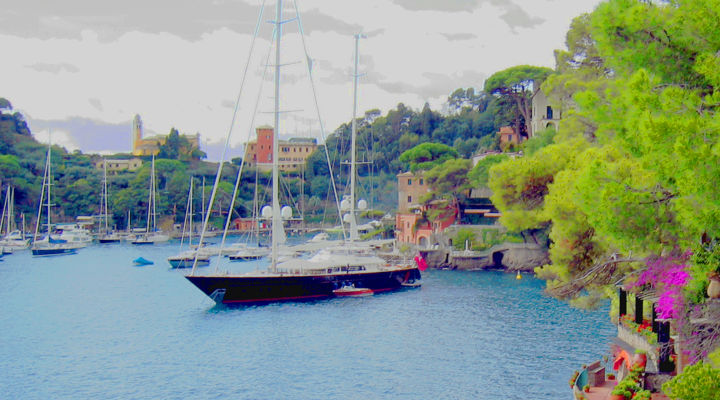 Fotografia intitulada "LIGURIAN HARBOUR" por Janos Gardonyi, Obras de arte originais, Fotografia digital