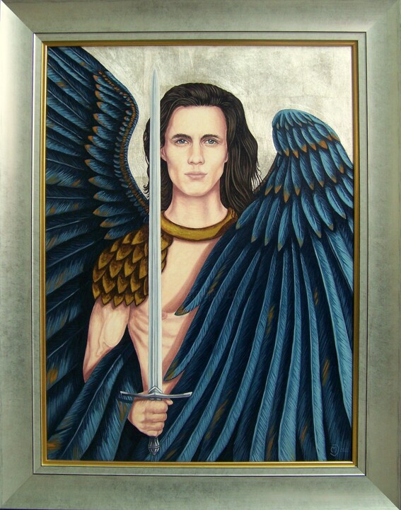 Schilderij getiteld "ANGEL" door Janusz Magiera, Origineel Kunstwerk, Olie