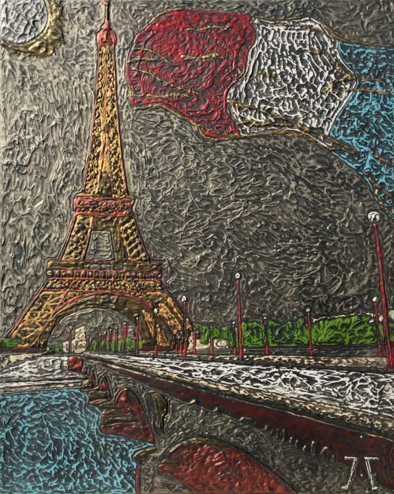 Eiffel Tower Painting By Jarecki Christophe Artmajeur