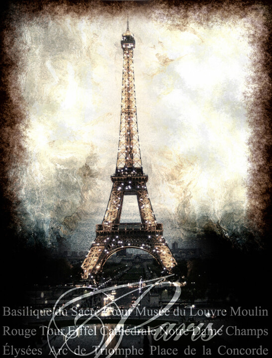 Grafika cyfrowa / sztuka generowana cyfrowo zatytułowany „Eiffel/XL large ori…” autorstwa Javier Diaz, Oryginalna praca, Man…