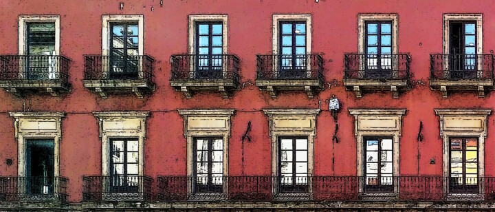 Photography titled "Balcones" by Javier Huedo, Original Artwork, Manipulated Photography