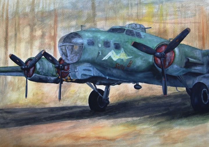 Peinture intitulée "Vintage Plane I" par João Bello (JBello Studio), Œuvre d'art originale, Aquarelle