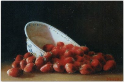 Peinture intitulée "Fraises" par Jc Touret, Œuvre d'art originale