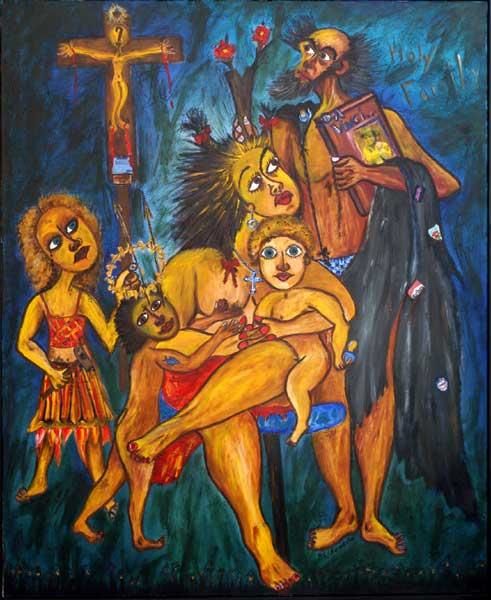 Painting titled "The Holy Family" by Jose Carlos Sarmento, Original Artwork