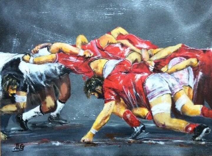 Peinture intitulée "Rugby 102" par Jean-Luc Garcia, Œuvre d'art originale, Acrylique Monté sur Châssis en bois