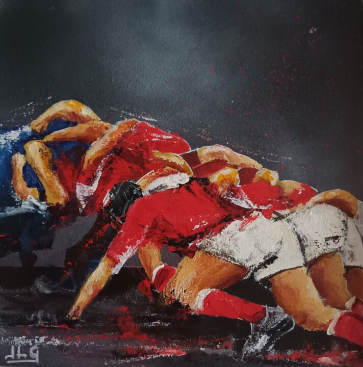 「Rugby 101」というタイトルの絵画 Jean-Luc Garciaによって, オリジナルのアートワーク, アクリル