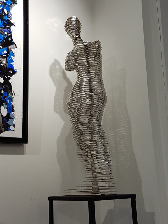 Sculpture intitulée "Chromium Venus" par Jean-Luc Negro, Œuvre d'art originale, Métaux
