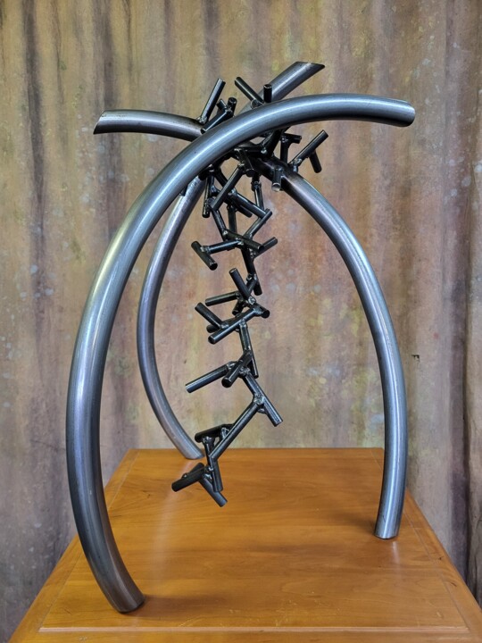 Sculpture titled "Synthèse" by Jean-Marc Tétro, Original Artwork, Metals