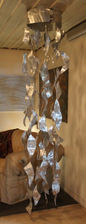 Sculpture titled "Mobile de particule" by Jean-Marc Tétro, Original Artwork, Aluminium