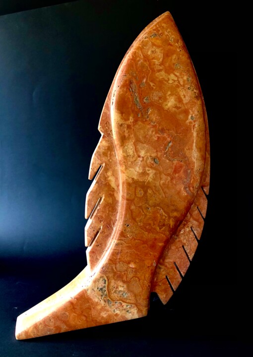 Sculpture titled "Poisson VIKING" by Jean-Paul Baudry, Original Artwork, Stone