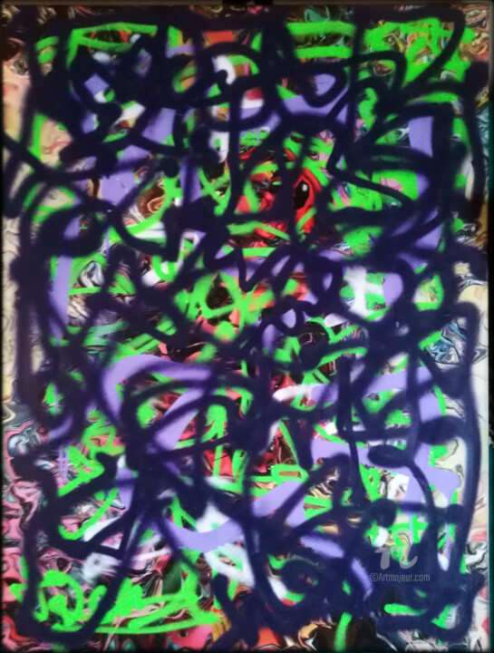 Peinture intitulée "General Schizophren…" par Jean Philippe Desmoulins, Œuvre d'art originale, Acrylique Monté sur Châssis e…