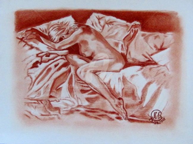 Zeichnungen mit dem Titel "Femme dans de beau…" von Jc C-S ' Art, Original-Kunstwerk, Pastell