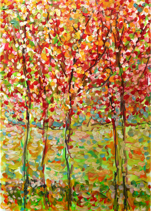 Peinture intitulée "Trees don't cry" par Jean Mirre, Œuvre d'art originale, Huile