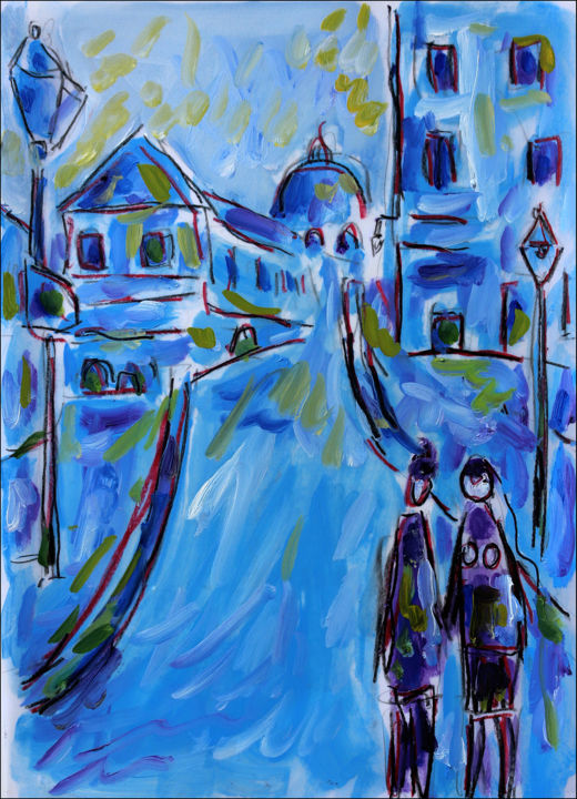 Peinture intitulée "Montmartre, Rue Nor…" par Jean Mirre, Œuvre d'art originale, Huile