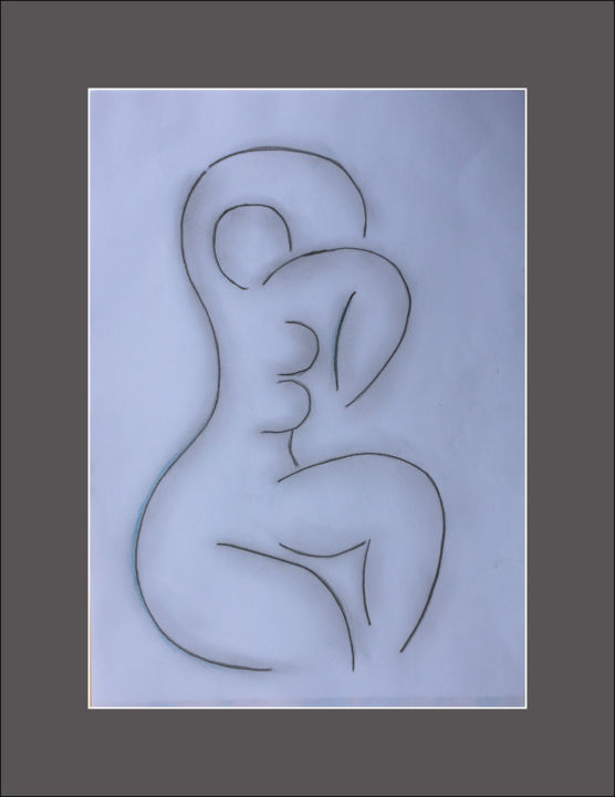 Drawing titled "NUDE MODEL" by Jean Mirre, Original Artwork, Pencil