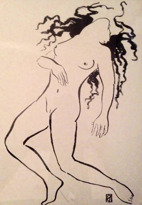 Drawing titled "Le sacre" by Jellantsje, Original Artwork, Ink