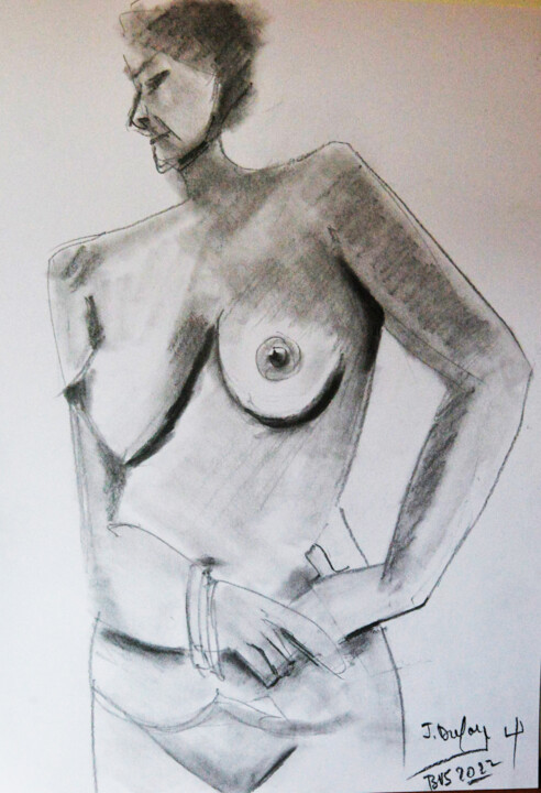Dessin intitulée "Modèle femme 2022 -…" par Jérôme Dufay, Œuvre d'art originale, Graphite