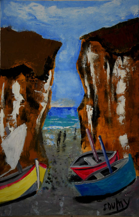 Peinture intitulée "Pourville-sur-Mer -…" par Jérôme Dufay, Œuvre d'art originale, Acrylique