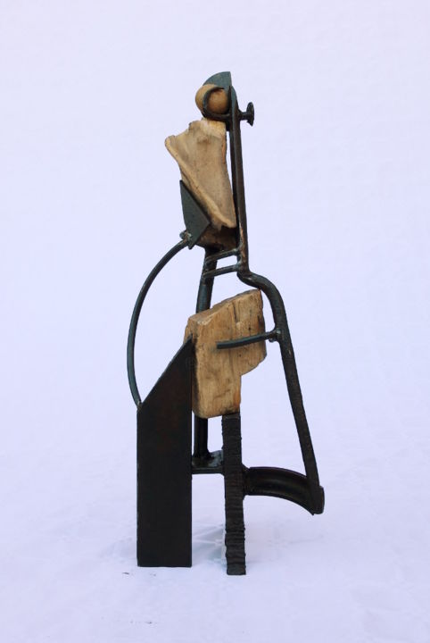 Sculpture intitulée "Bouteille cubiste" par Jérôme Danikowski, Œuvre d'art originale, Métaux