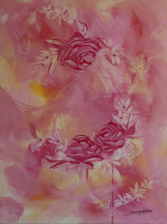 绘画 标题为“Pivoines roses” 由Jessie Vasseur, 原创艺术品, 丙烯