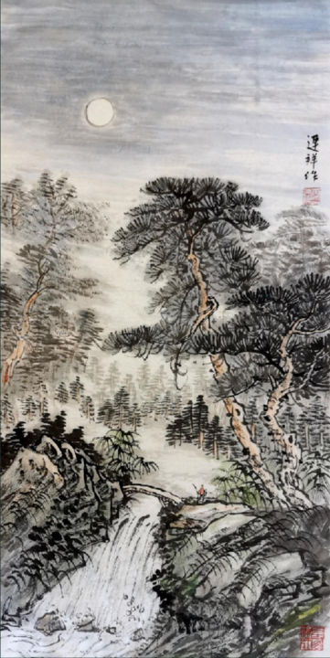 Painting titled "Works No.65" by Lianxiang Jiang Jiang Lian Xiang, Original Artwork, Pigments