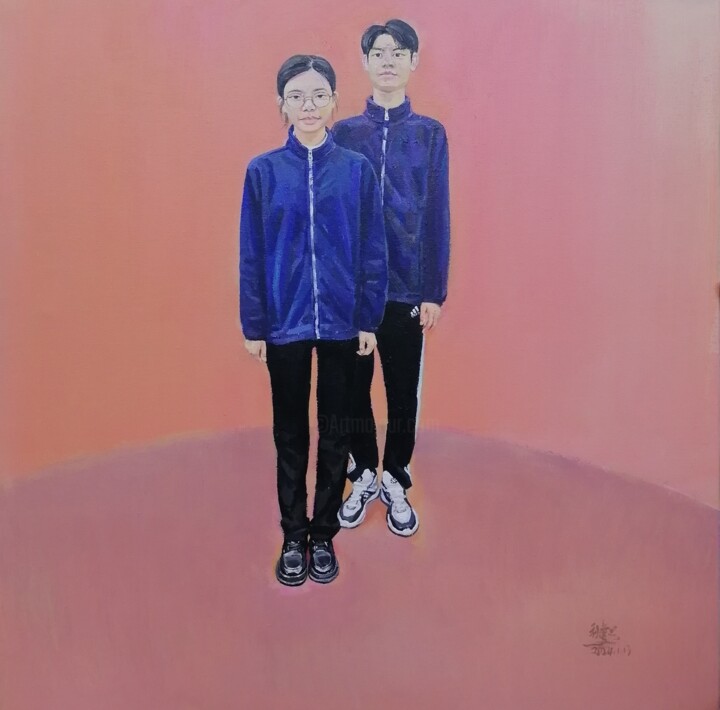 Painting titled "青年教师" by Jianxing Li, Original Artwork, Acrylic