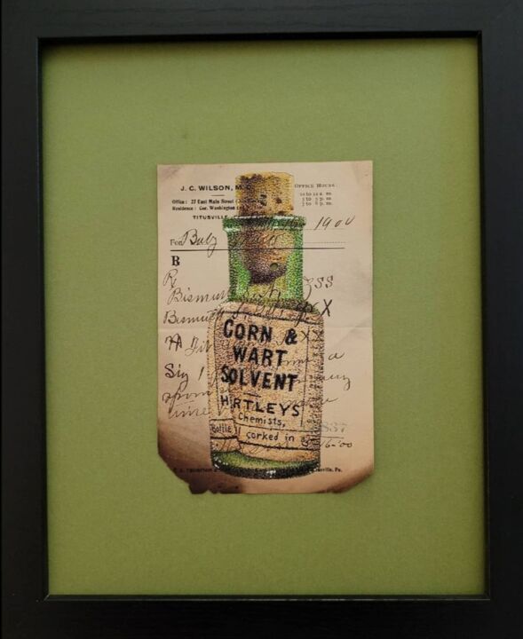 Desenho intitulada "Corn & Wart Solvent" por Jim Haller, Obras de arte originais, Tinta Montado em Outro painel rígido
