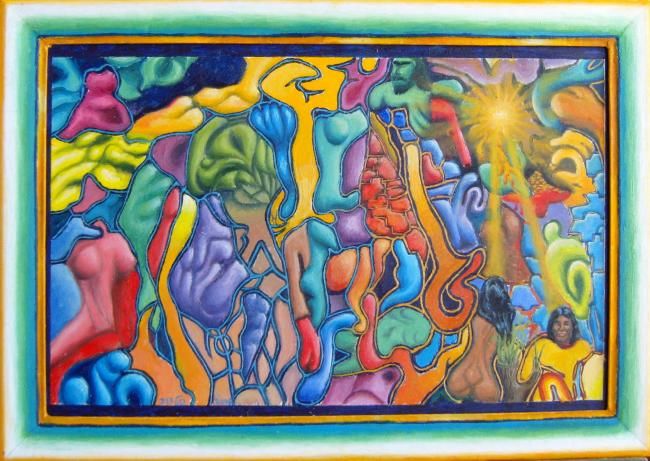 Painting titled "Tayta Inti" by Jim Farrer, Original Artwork, Other