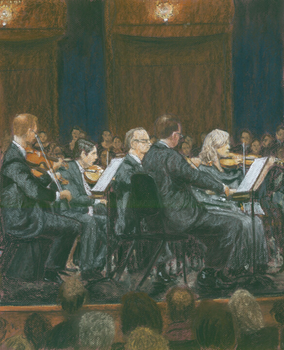 Pintura intitulada "New Jersey Symphony…" por Jim Fischer, Obras de arte originais, Pastel