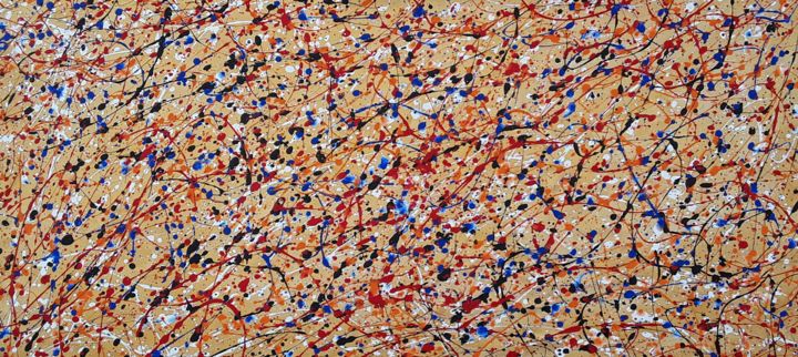Painting titled "Large Abstract(Gold…" by Jim Richards, Original Artwork, Acrylic
