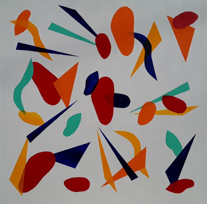 Painting titled "Abstract Forms No.5…" by Jim Richards, Original Artwork, Acrylic
