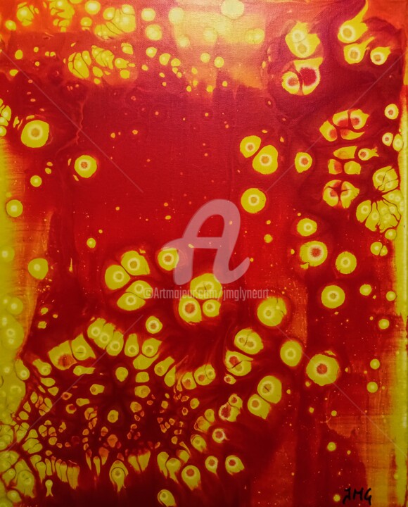 Картина под названием "Lave" - Jmglyneart, Подлинное произведение искусства, Акрил Установлен на Деревянная рама для носилок