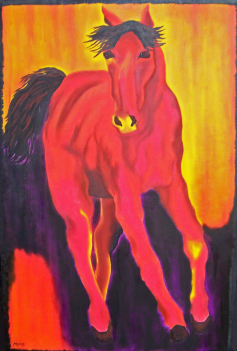 绘画 标题为“Mustang Sally” 由Jo Moore, 原创艺术品, 油