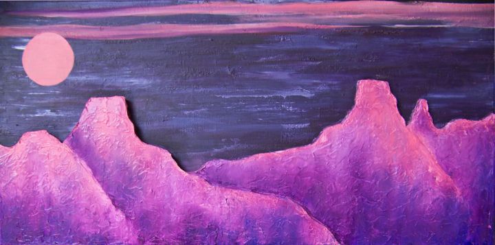 Painting titled "Enchanted Mesas X--…" by Jo Moore, Original Artwork, Oil