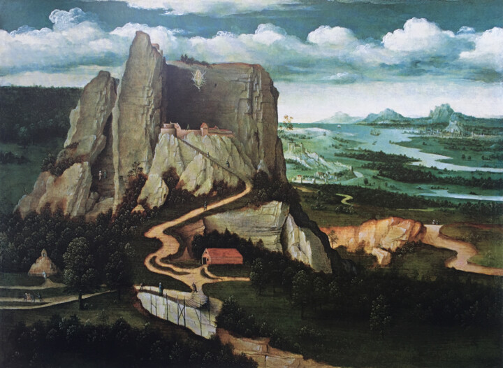 「Paysage avec sainte…」というタイトルの絵画 Joachim Patinierによって, オリジナルのアートワーク, オイル