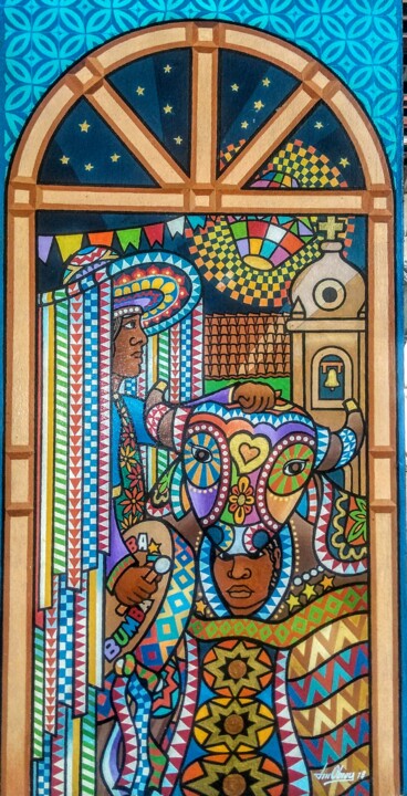 Painting titled "Folcler Bumba meu B…" by J.M.Abreu, Original Artwork, Acrylic