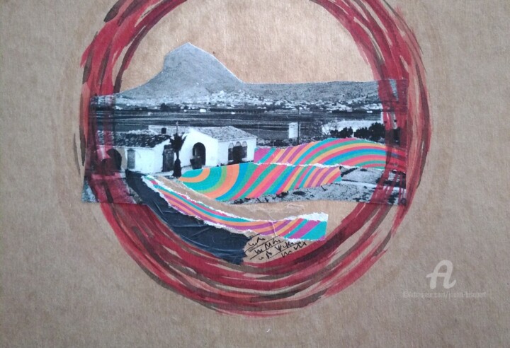 Collages getiteld "Paisaje de la marina" door Joana Bisquert Mari, Origineel Kunstwerk, Collages