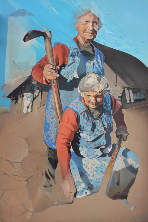 「Matka ziemia」というタイトルの絵画 Joanna Burnat-Madejczykによって, オリジナルのアートワーク, オイル